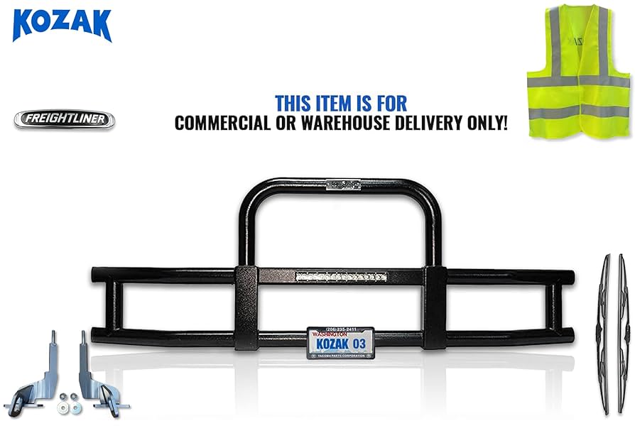 kazdg' Peterbilt 386 Front Coated Stainless Steel Grille Bumper